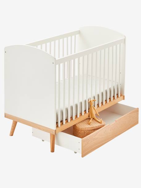 Bettschublade für Babybett KONFETTI weiß/natur 5