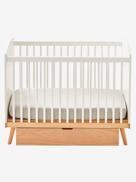 Bettschublade für Babybett KONFETTI weiß/natur 4