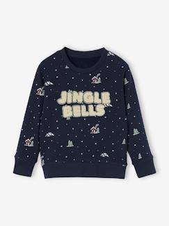 -Jungen Sweatshirt mit Weihnachtsprint aus Frottee