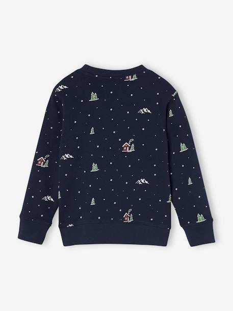 Jungen Sweatshirt mit Weihnachtsprint aus Frottee marine 2