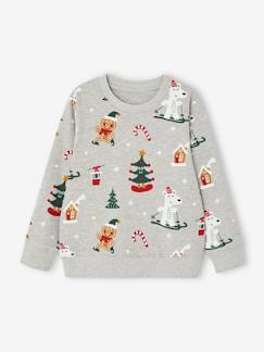 Jungenkleidung-Pullover, Strickjacken, Sweatshirts-Jungen Weihnachts-Sweatshirt mit lustigem Print