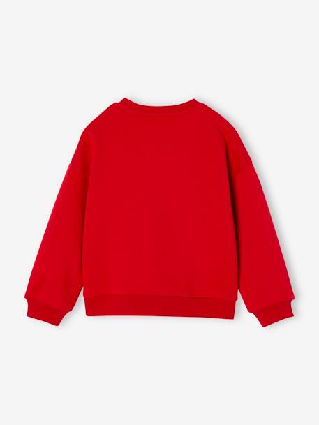 Mädchen Weihnachts-Sweatshirt mit Pailletten-Schleife rot 4