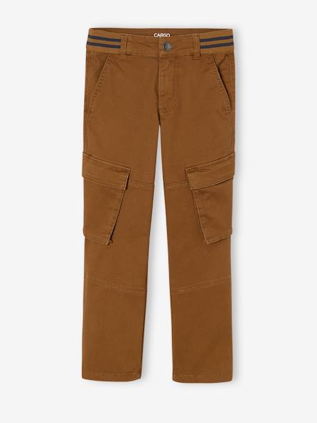 Jungen Cargohose mit geradem Bein, Hüftweite REGULAR bronze+nachtblau 2