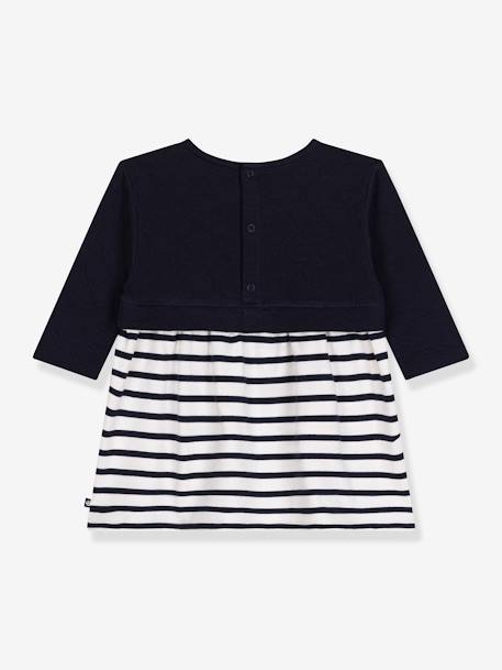 Mädchen Baby Kleid, 2-in-1-Look PETIT BATEAU Oeko-Tex marine 2