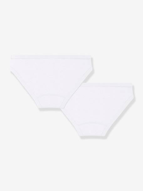 2er-Pack Mädchen Slips PETIT BATEAU, Bio-Baumwolle Oeko-Tex weiß 2