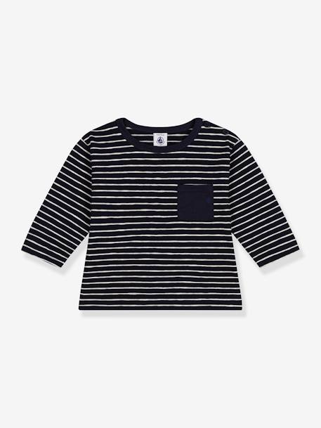 Baby Shirt aus Jersey PETIT BATEAU marine gestreift 1