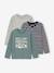 3er-Pack Jungen Langarmshirts BASIC Oeko-Tex aqua+bordeaux+grau meliert+weiß meliert 1