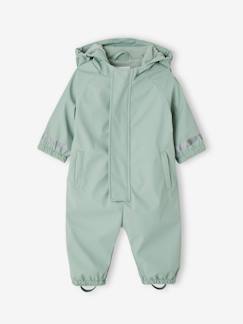 -Baby Regen-Overall mit Fleecefutter und Kapuze, Recycling-Polyester