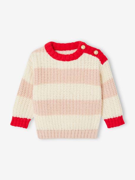 Baby Pullover Mama-Tochter-Capsule STREIFENLIEBE Oeko-Tex rosa gestreift 1