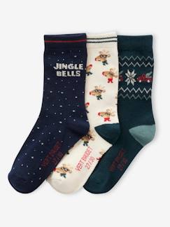 Jungenkleidung-Unterwäsche & Socken-3er-Pack Jungen Weihnachtssocken BASIC Oeko-Tex