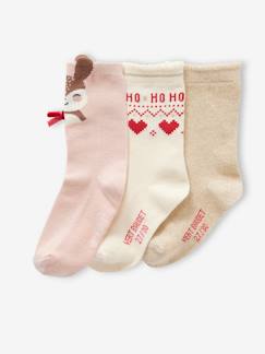 Maedchenkleidung-Mädchen Weihnachts-Geschenkset: 3 Paar Socken Oeko-Tex