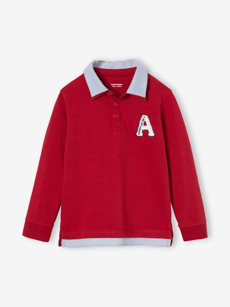 Jungen Poloshirt mit Lageneffekt dunkel blau+dunkelrot+englischgrün+hellgrau meliert+marine+rot gestreift 24