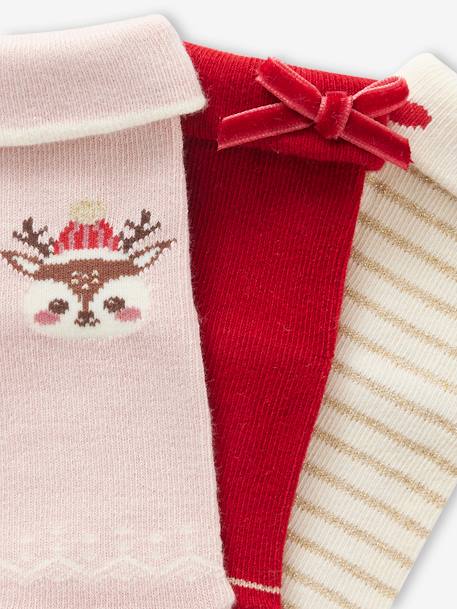 Mädchen Baby Weihnachts-Geschenkset: 3 Paar Socken Oeko-Tex pudrig rosa 3