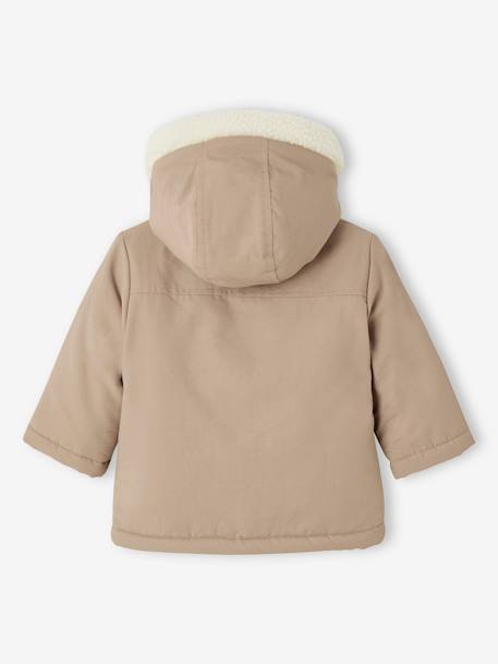 Baby Dufflecoat mit Kapuze und Recycling-Polyester cappuccino 3