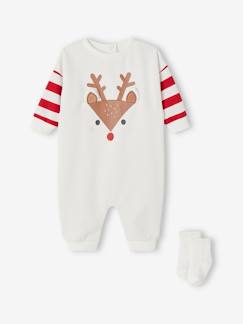 Babymode-Baby Weihnachts-Geschenkset: Rentier-Strampler & Socken