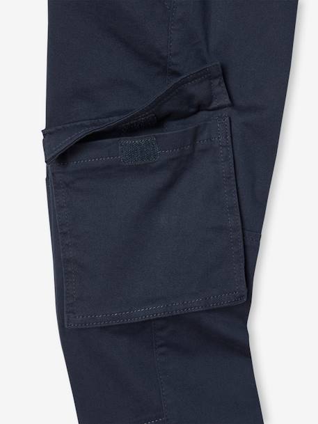 Jungen Cargohose mit geradem Bein, Hüftweite SLIM bronze+nachtblau 12