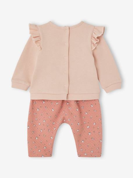 Baby-Set: Sweatshirt & Hose beige+beige meliert+rosa+rosa nude+wollweiß 17