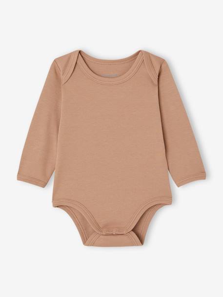 5er-Pack Baby Schlupf-Bodys mit langen Ärmeln, Bio-Baumwolle beige meliert 4