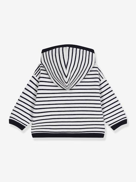 Jungen Sweatjacke mit Kapuze PETIT BATEAU blau gestreift 3