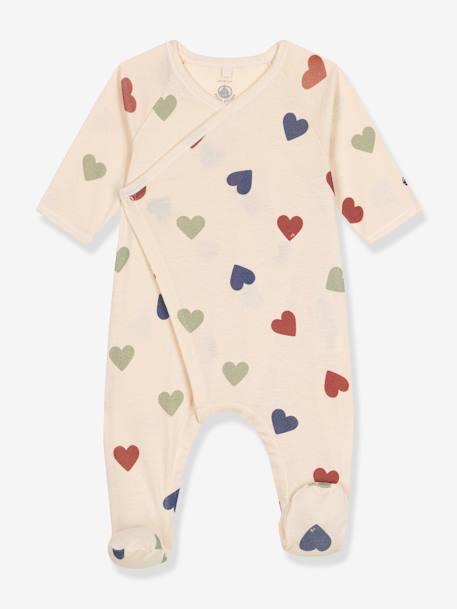 Baby Unisex-Strampler mit Herzen PETIT BATEAU beige 1