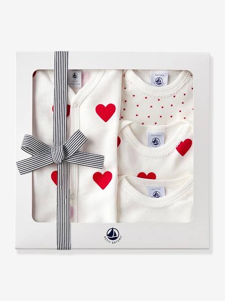 Baby Geschenk-Set mit Herzen PETIT BATEAU blau gestreift 2