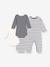 Baby-Set: Strampler & 3 Bodys mit Streifen PETIT BATEAU blau gestreift 2