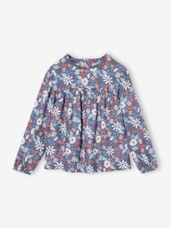 Maedchenkleidung-Mädchen Bluse mit Blumenmuster