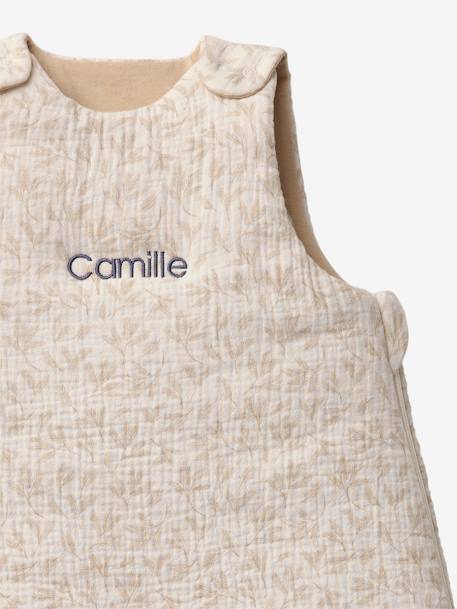 Ärmelloser Baby Schlafsack HYGGE, personalisierbar beige bedruckt 6