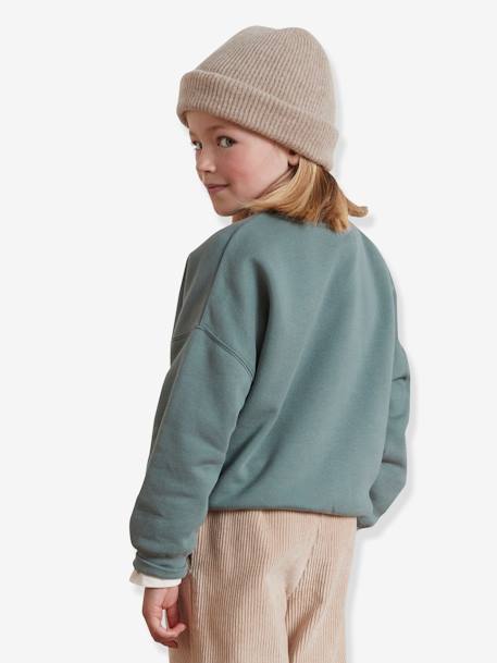 Mädchen Sweatshirt mit Liberty-Schriftzug JOIE CYRILLUS, Bio-Baumwolle grün 2