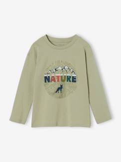 Jungenkleidung-Shirts, Poloshirts & Rollkragenpullover-Shirts-Jungen Shirt mit Natur-Print und Recycling-Baumwolle