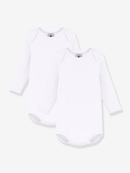 2er-Pack Baby Schlupfbodys mit langen Ärmeln PETIT BATEAU weiß 2