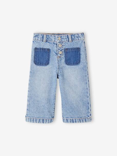 Weite Mädchen Baby Jeans mit Kontrasteffekt, Bundweite verstellbar blue stone 1