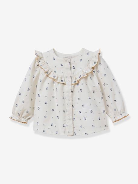 Baby Volantbluse mit Print Cassy CYRILLUS beige bedruckt 1