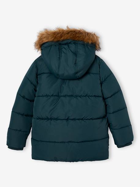 Jungen Jacke & Handschuhe mit Recyclingmaterial blau+braun+tannengrün 22