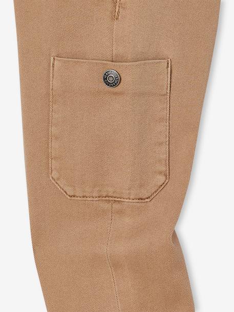 Jungen Cargohose mit Dehnbund, Bundweite verstellbar karamell+petrol 5