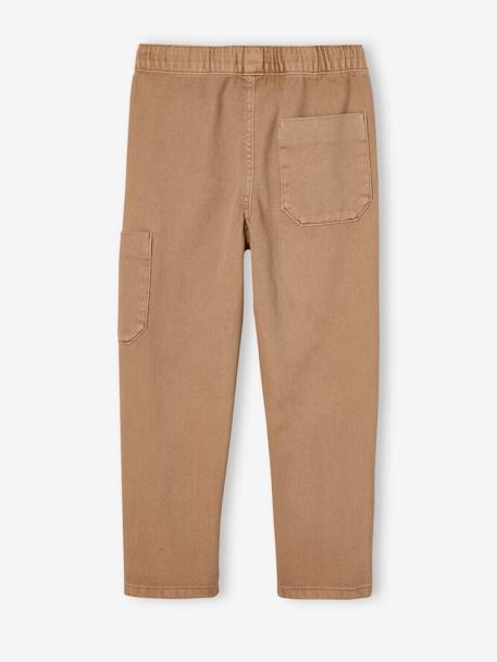 Jungen Cargohose mit Dehnbund, Bundweite verstellbar karamell+petrol 3