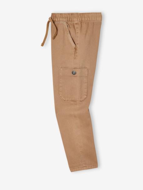 Jungen Cargohose mit Dehnbund, Bundweite verstellbar karamell+petrol 6