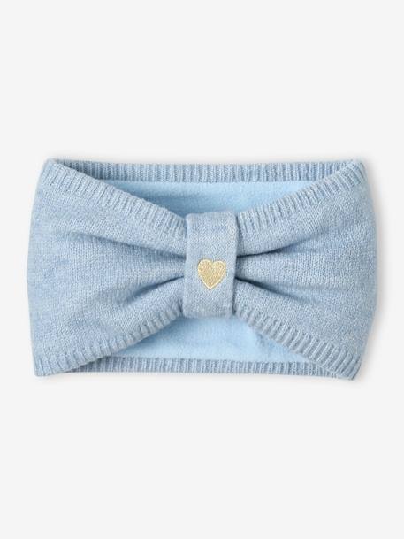 Mädchen Baby-Set: Mütze, Rundschal & Fäustlinge, Herz eisblau 4