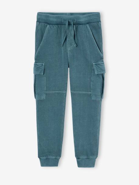 Jungen Jogginghose im Cargo-Style pfauenblau 1