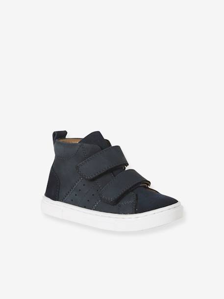 Baby High-Sneakers mit Klett, Leder marine 1