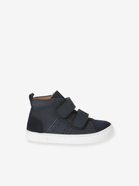 Baby High-Sneakers mit Klett, Leder marine 2