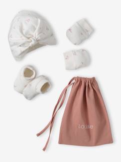 Mädchen Baby-Set: Mütze, Fäustlinge, Schühchen & Beutel, personalisierbar  [numero-image]