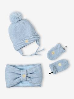 Mädchen Baby-Set: Mütze, Rundschal & Fäustlinge, Herz  [numero-image]