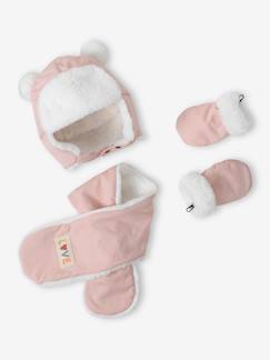 Babymode-Baby-Sets-Baby-Set: Mütze mit Ohrenklappen, Schal & Fäustlinge