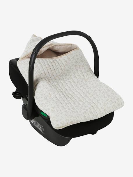 Warmer Baby Ausfahrsack aus Webpelz & Musselin beige bedruckt/hygge 6