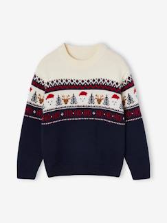 Maedchenkleidung-Pullover, Strickjacken & Sweatshirts-Kinder Weihnachtspullover mit Jacquardmuster Capsule FAMILY Oeko-Tex