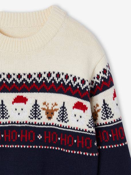 Kinder Weihnachtspullover mit Jacquardmuster Capsule FAMILY Oeko-Tex marine+rot 3