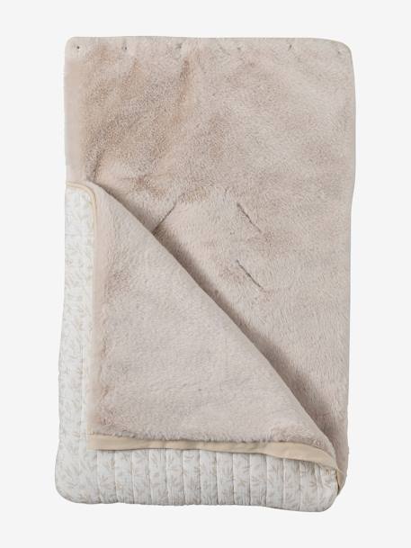 Warmer Baby Ausfahrsack aus Webpelz & Musselin beige bedruckt 2