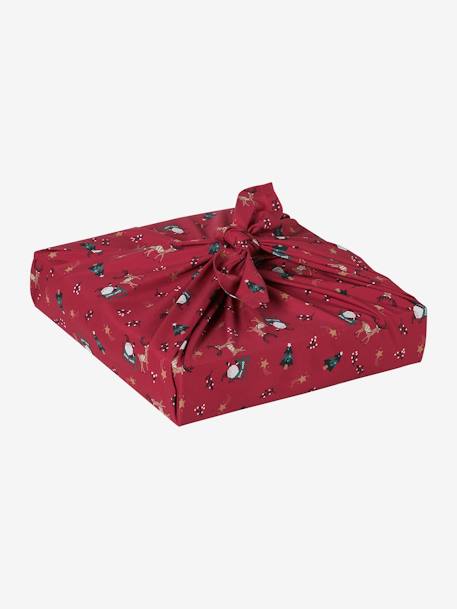 2er-Set Furoshiki-Geschenktücher Weihnachtsmann rot 3