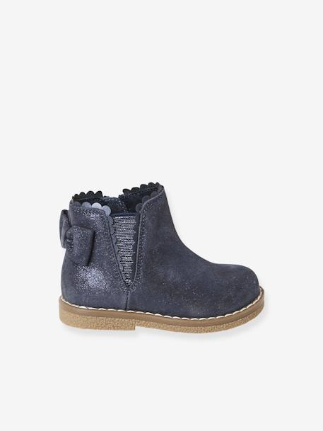 Mädchen Baby Boots mit Dehneinsatz camelfarben+marine+schwarz 16